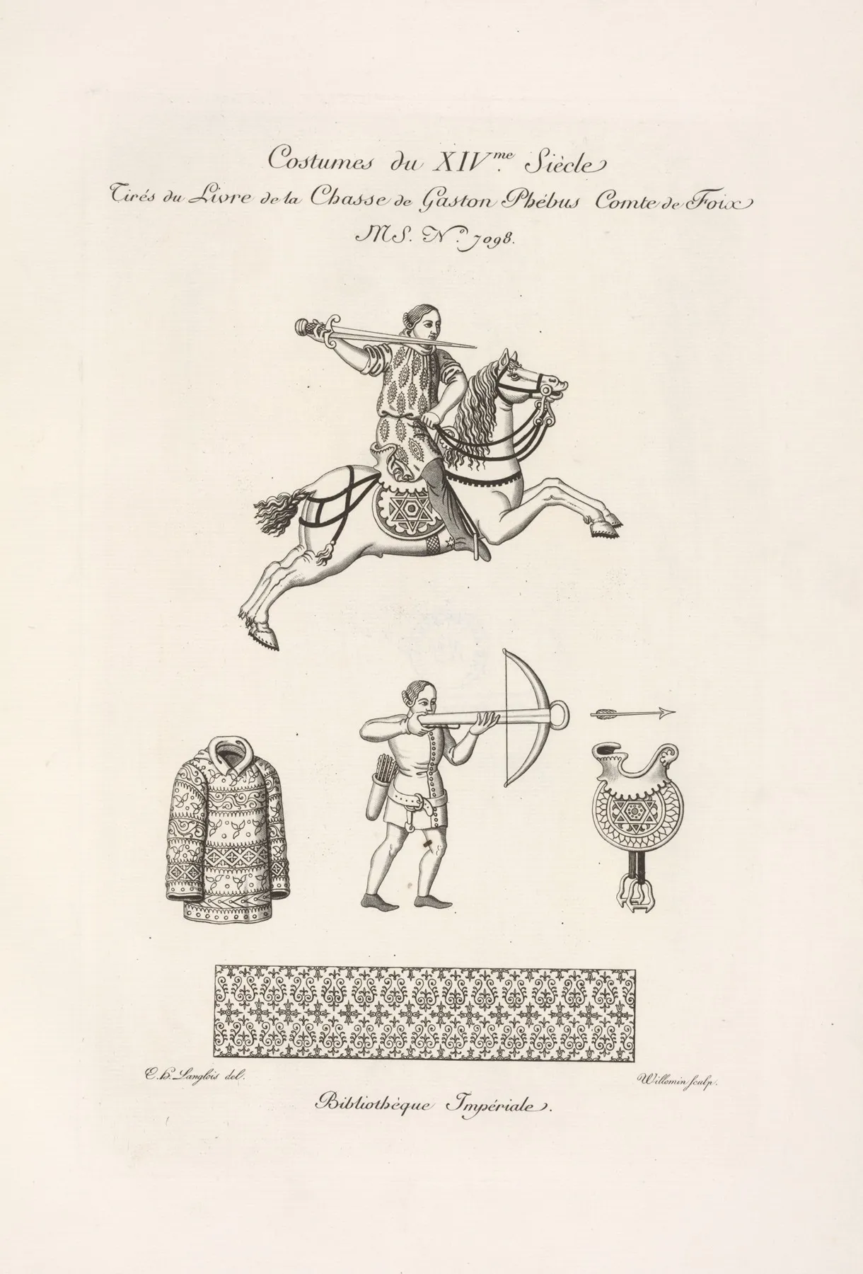 Costumes Du Xivme Siecle Tires Du Livre De La Chasse De Gaston Phebus Comte De Foix Ms No 7098