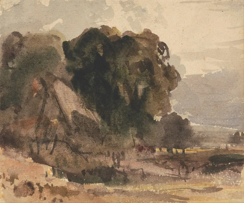 Cottage Amongst Trees by Peter DeWint - Canvas Print