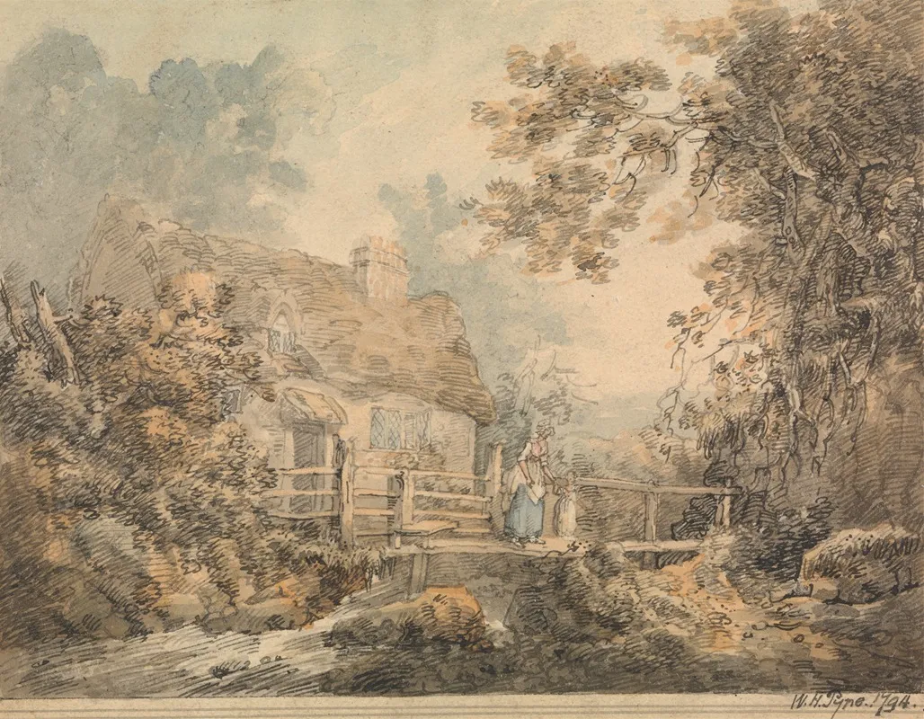 Cottage And Foot Bridge