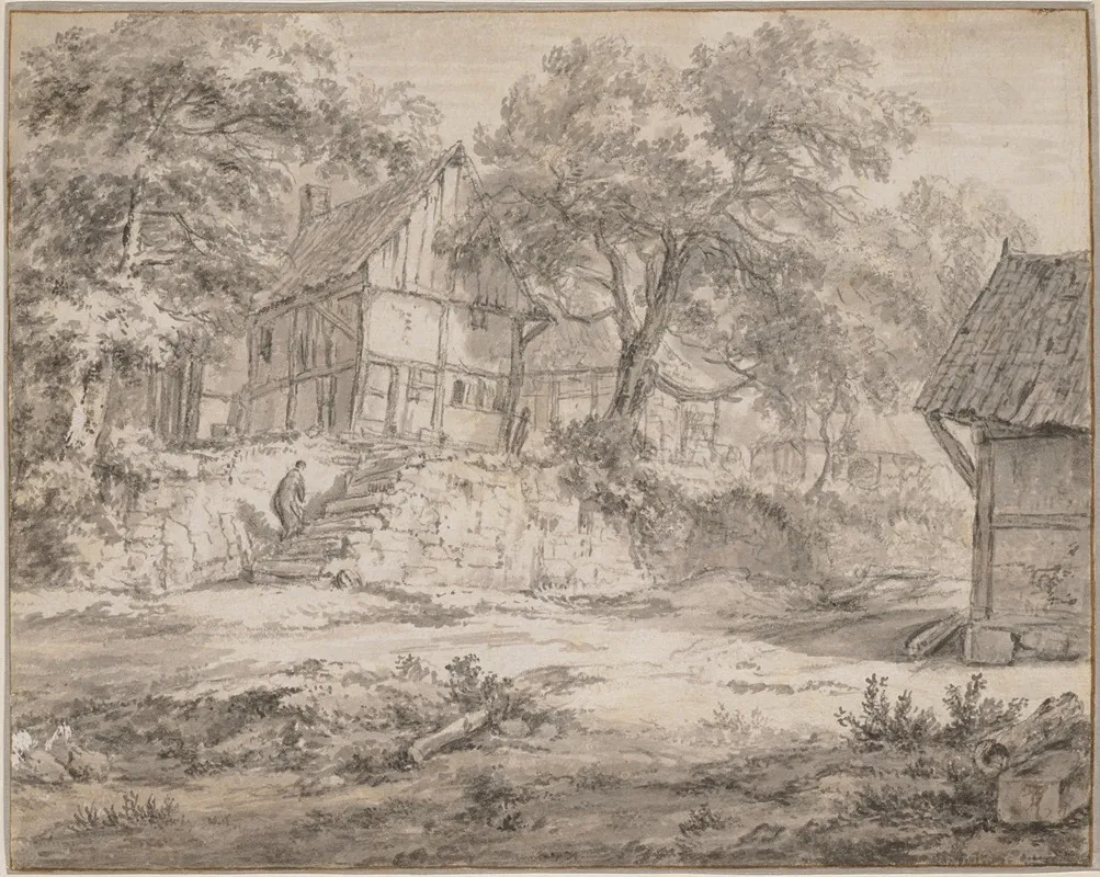 Cottages Among Trees by Jacob van Ruisdael - Canvas Print