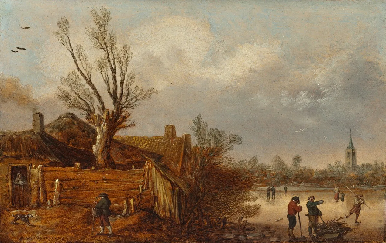 Cottages And Frozen River