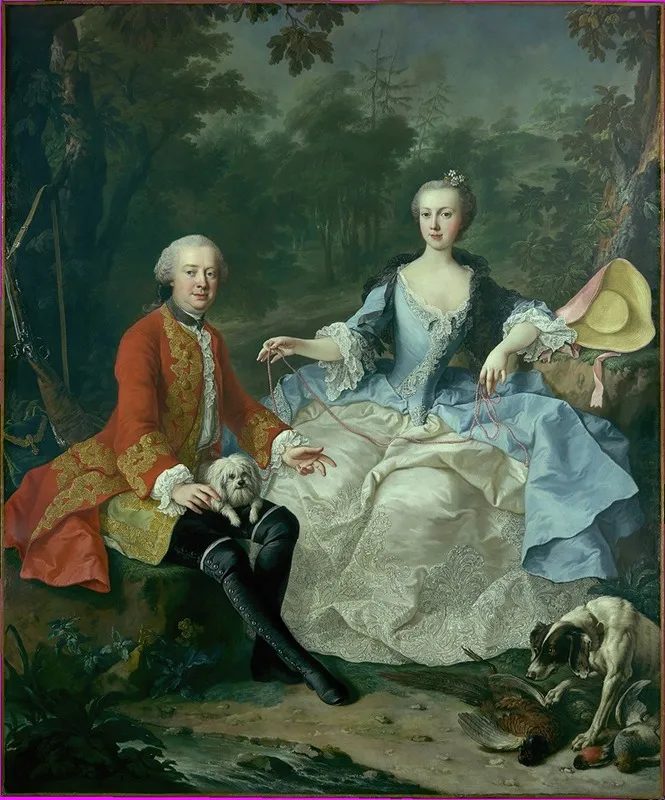 Count Giacomo Durazzo In The Guise Of A Huntsman With His Wife Ernestine Aloisia Ungnad Von Weissenwolff