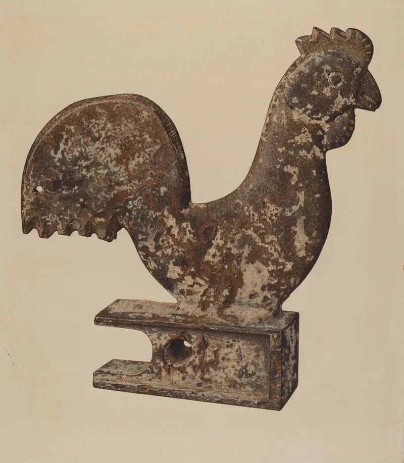 Counterbalance Rooster 2 by Lloyd Charles Lemcke - Canvas Print