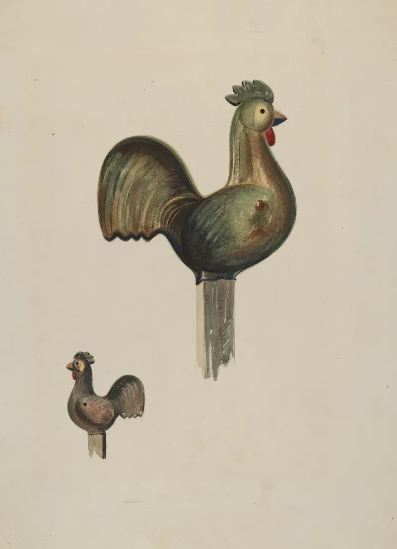 Counterbalance Rooster by James Vail - Canvas Print