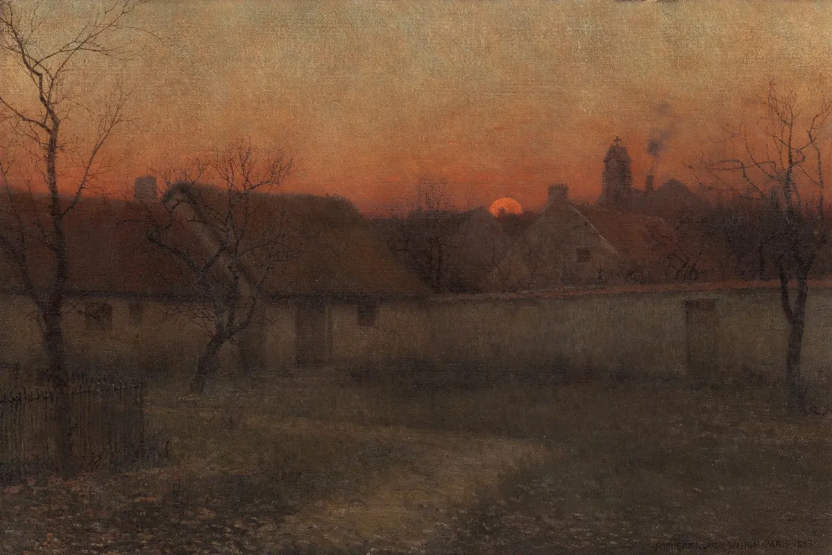 Country Cabins At Sunset by Frederick Judd Waugh - Canvas Print