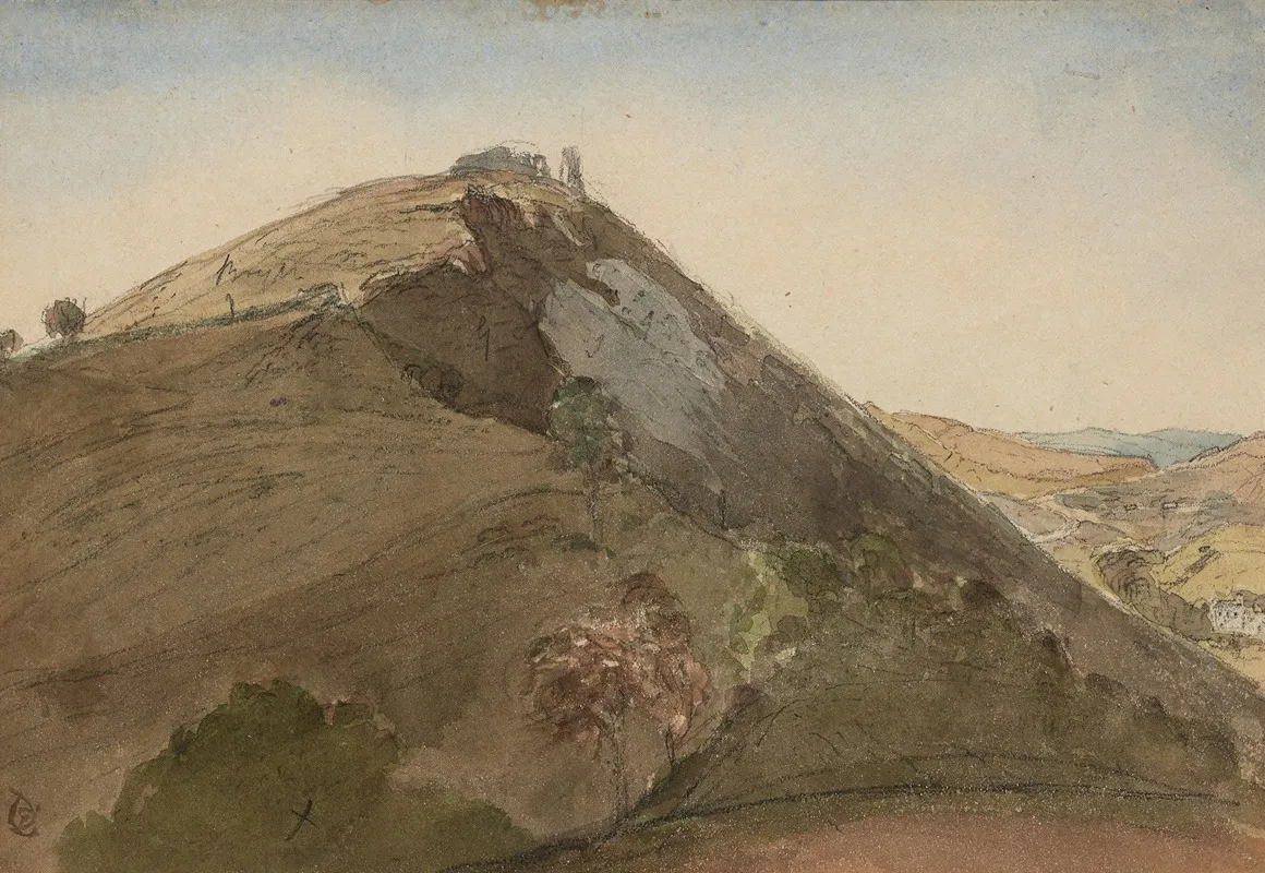 Country Hillside by Edward Lear - Canvas Print