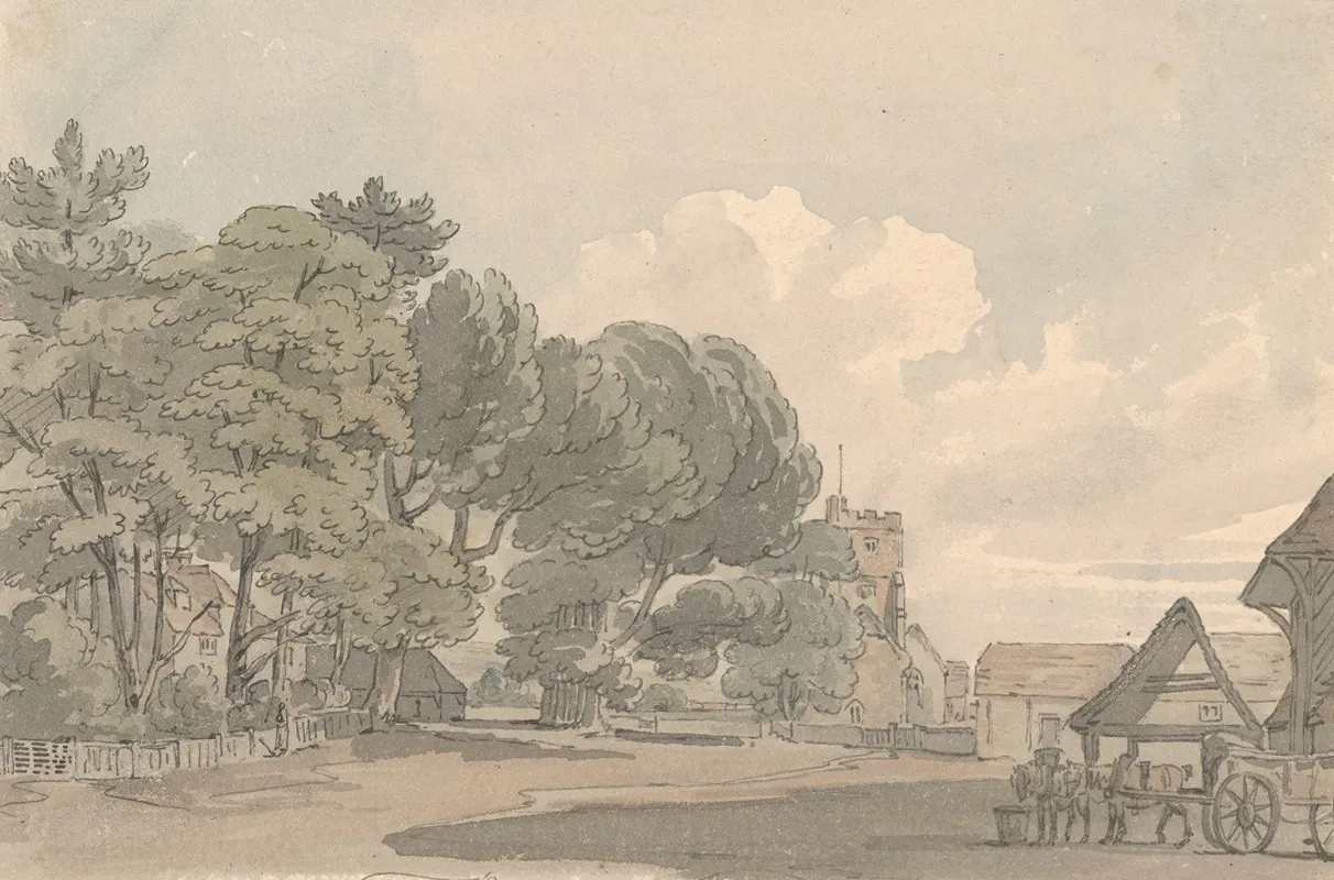 Country Village by Thomas Rowlandson - Canvas Print