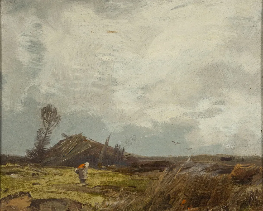 Countryside Landscape With A Hut by Roman Kazimierz Kochanowski - Canvas Print