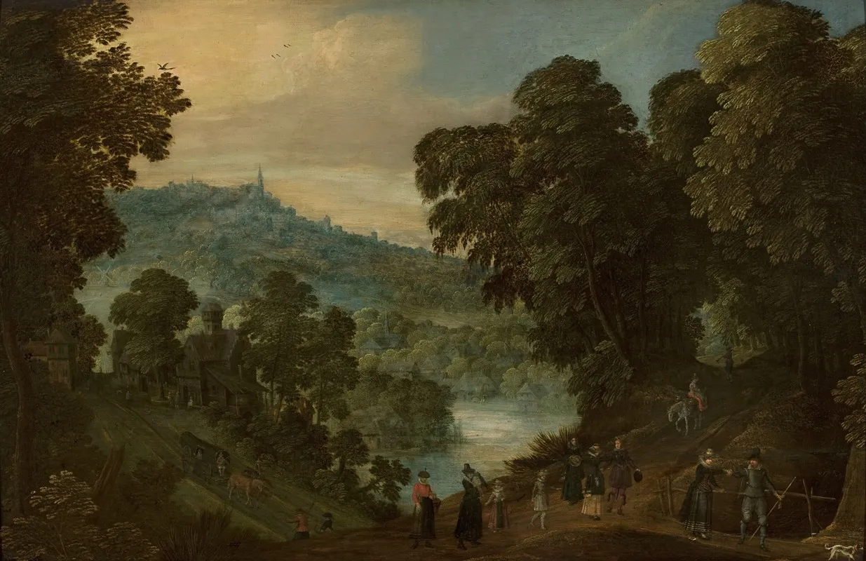 Countryside Landscape With Staffage by Adriaen van Stalbemt - Canvas Print