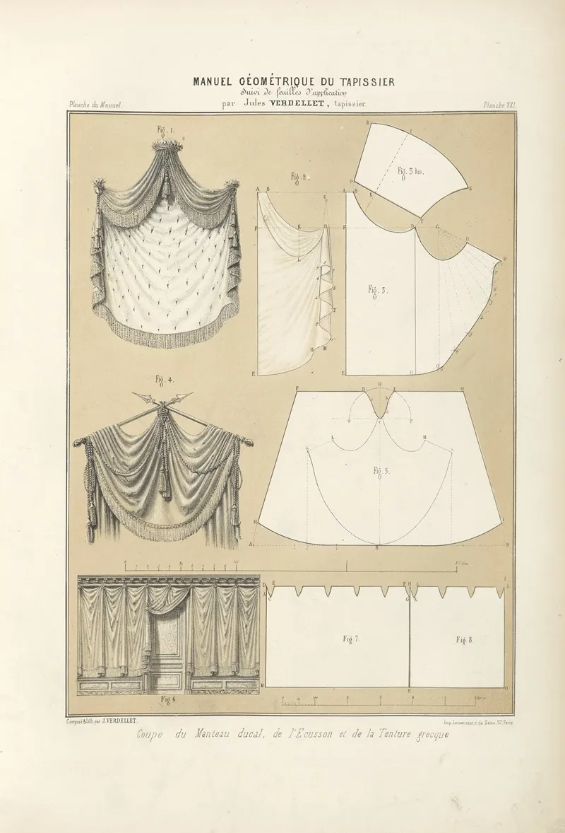 Coupe Du Manteau Ducal De Lecusson Et De La Tenture Grecque by Jules Verdellet - Canvas Print