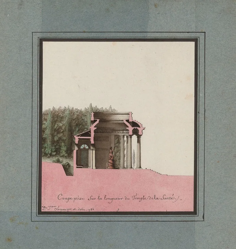 Coupe Prise Sur La Longeur Du Temple De La Sante