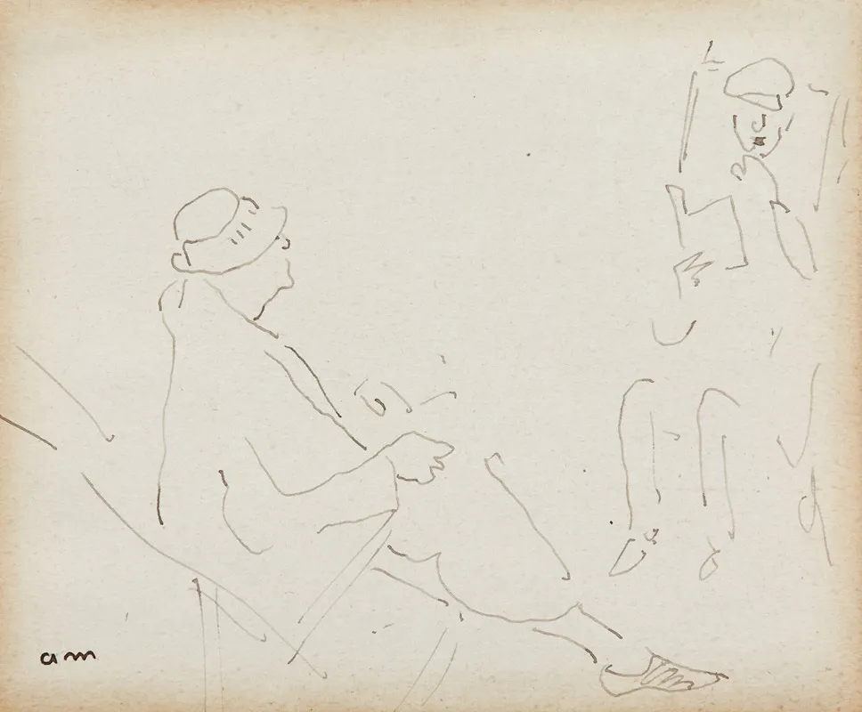 Couple Assis Sur Des Transats by Albert Marquet - Canvas Print