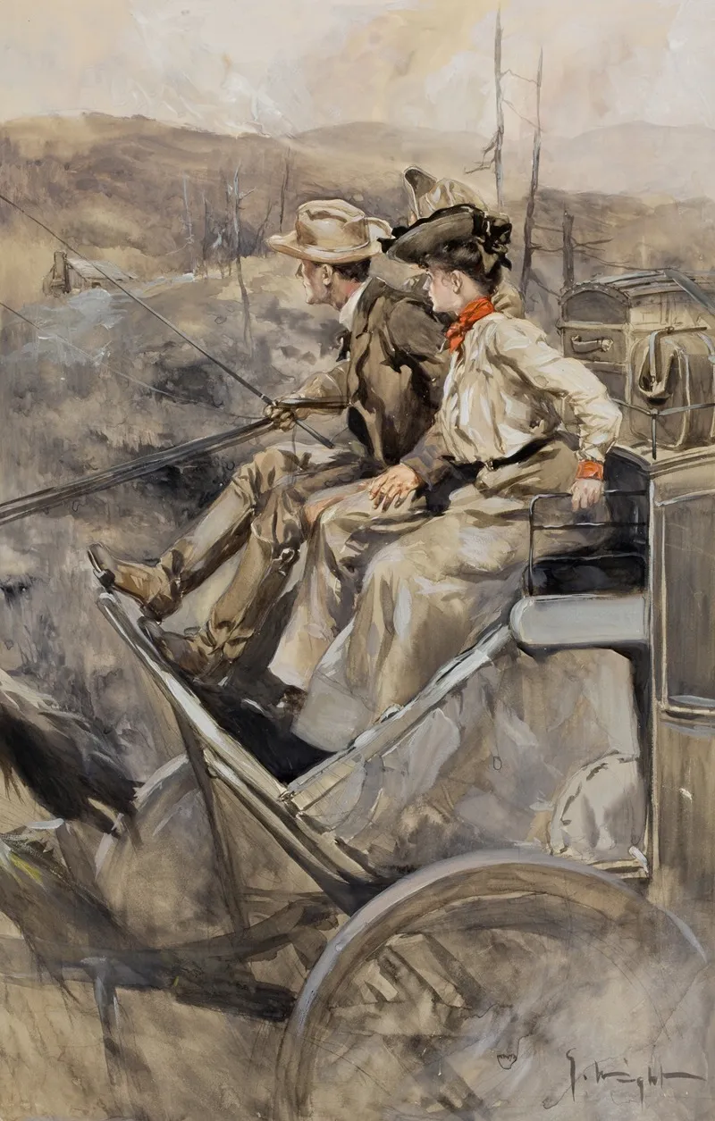 Couple On Stagecoach
