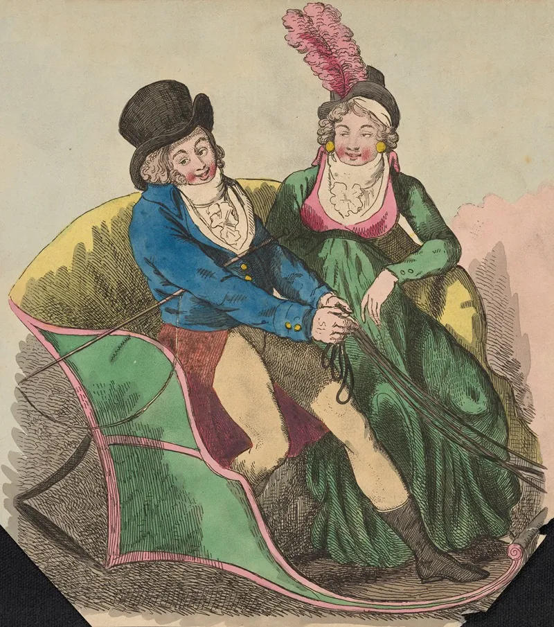 Couple Riding In Sleigh