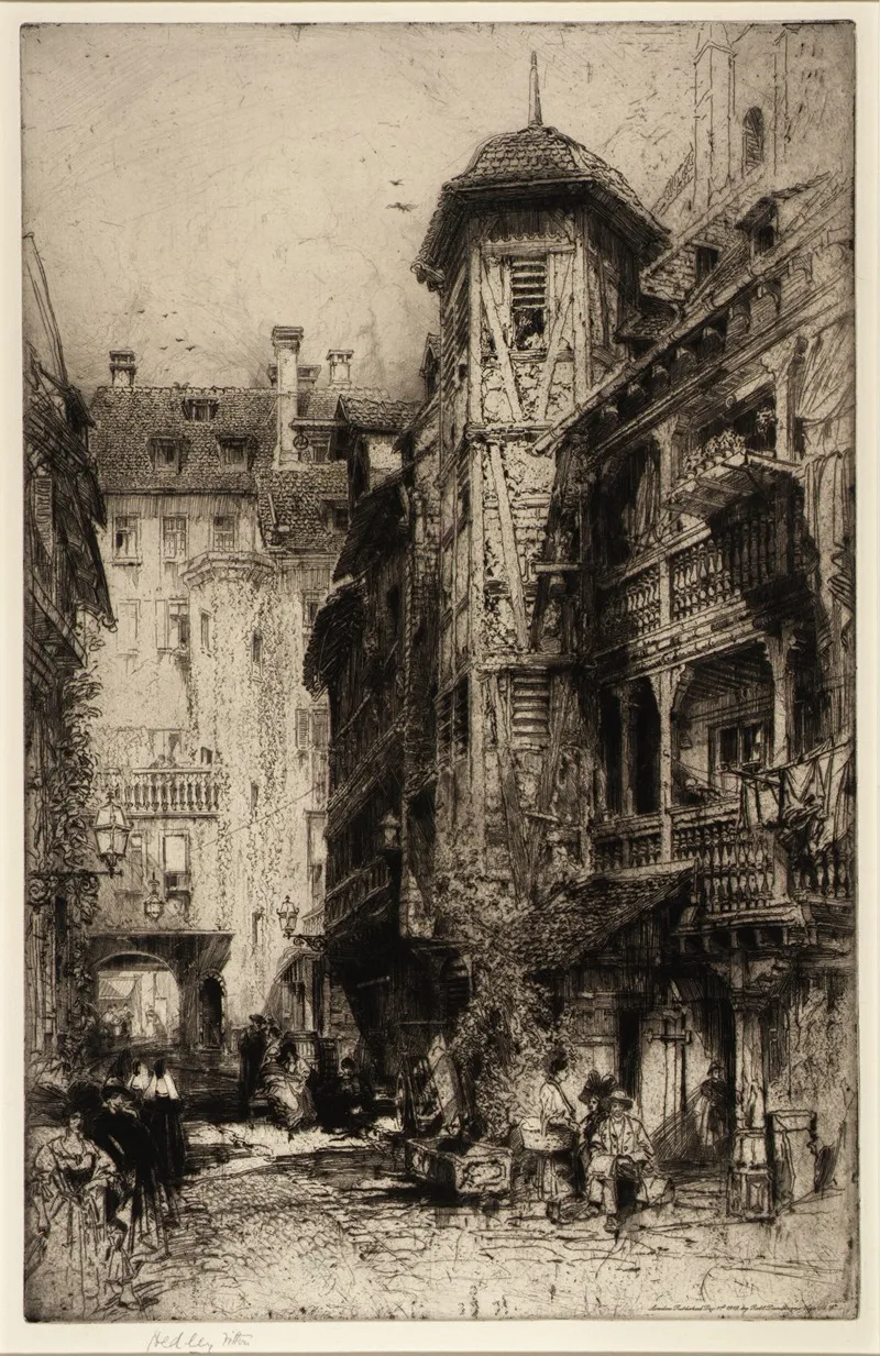 Cour De Corbeau Strassburg by Hedley Fitton - Canvas Print