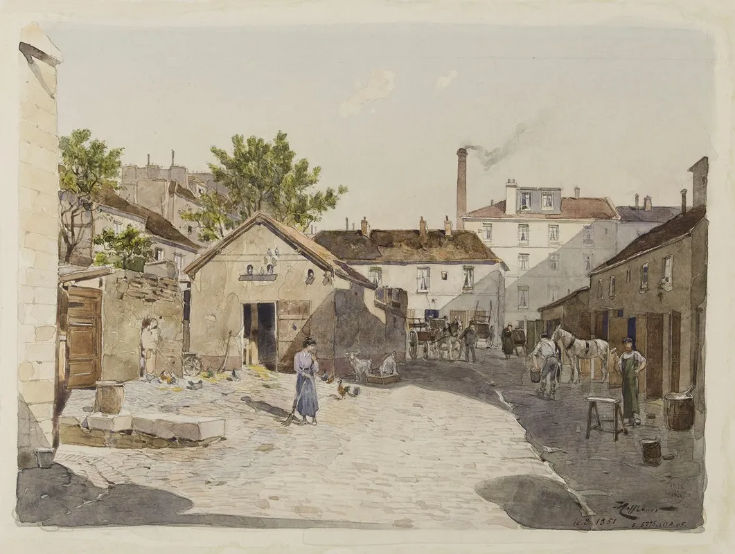 Cour De Ferme 10 Rue De Lepee De Bois by Fédor Hoffbauer - Canvas Print