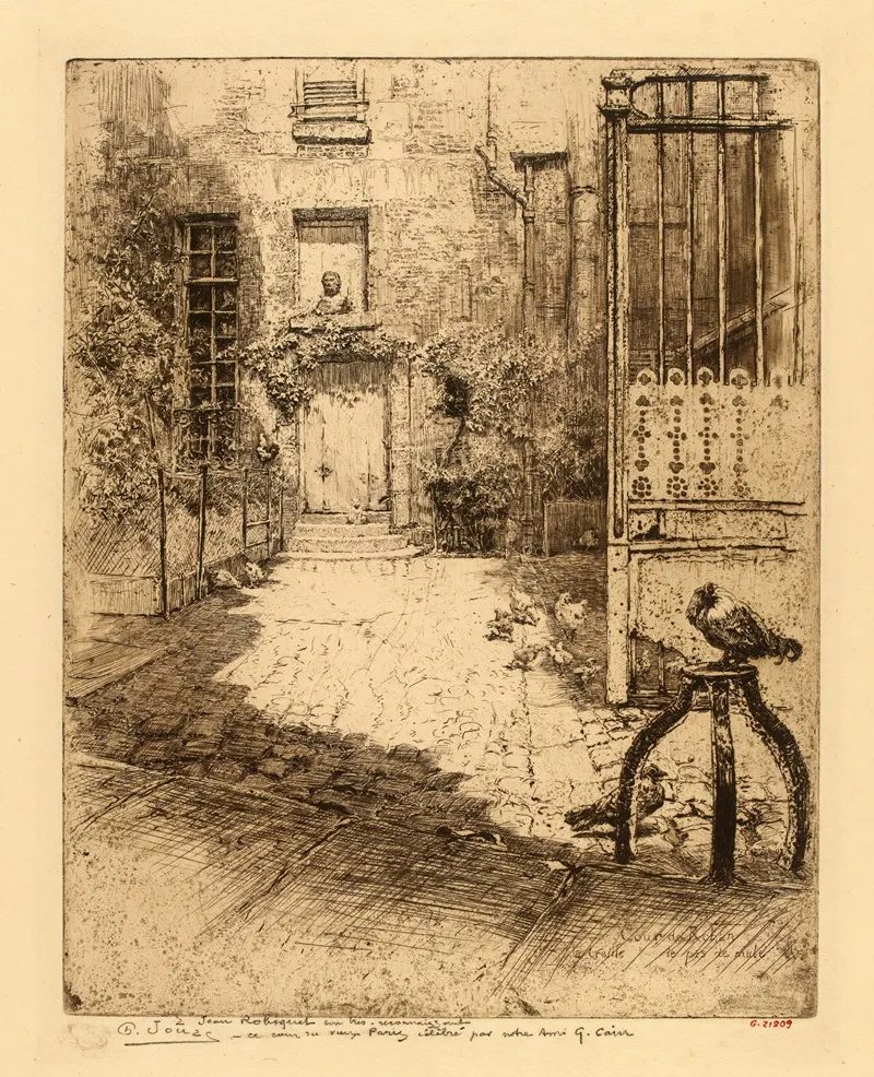 Cour De Rohan La Treille Le Pas De Mule by Charles Jouas - Canvas Print