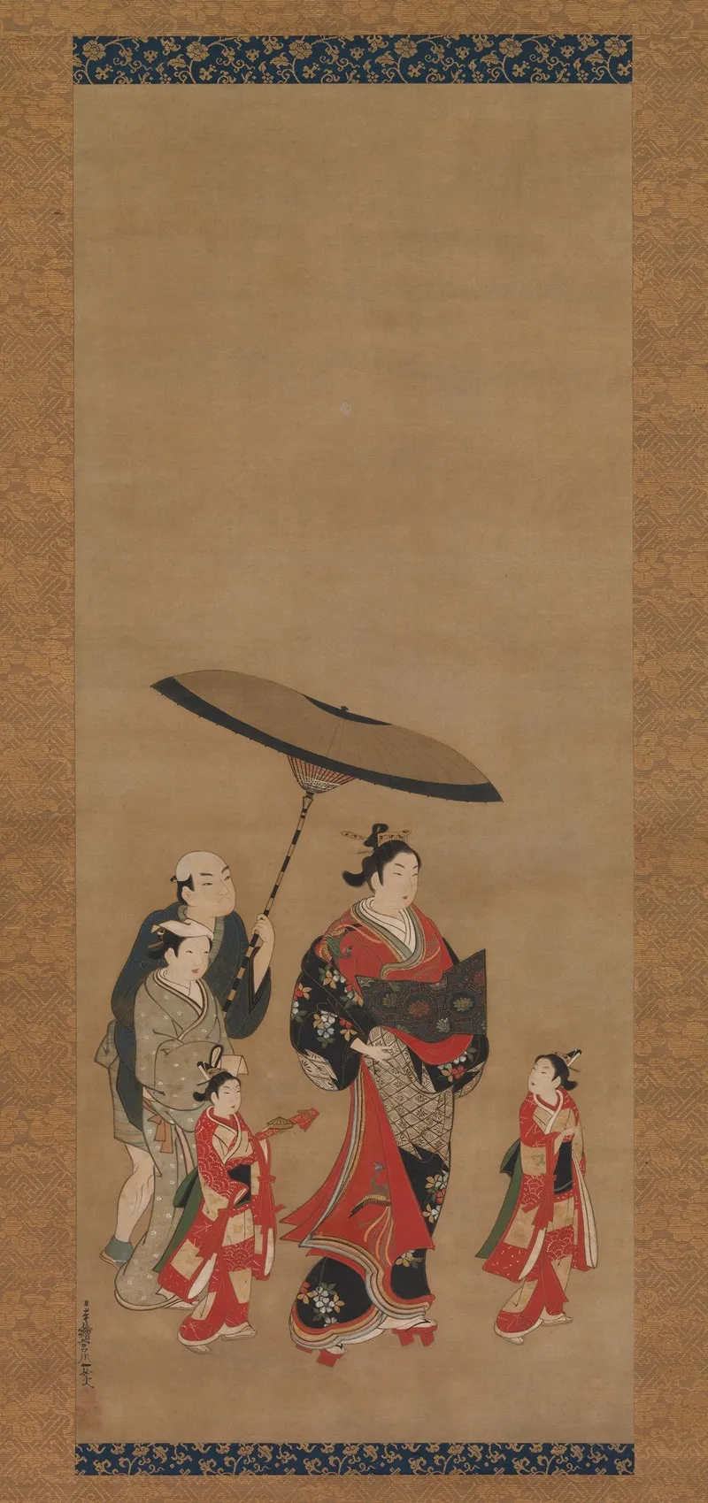 Courtesan On Parade by Miyagawa Isshō - Canvas Print
