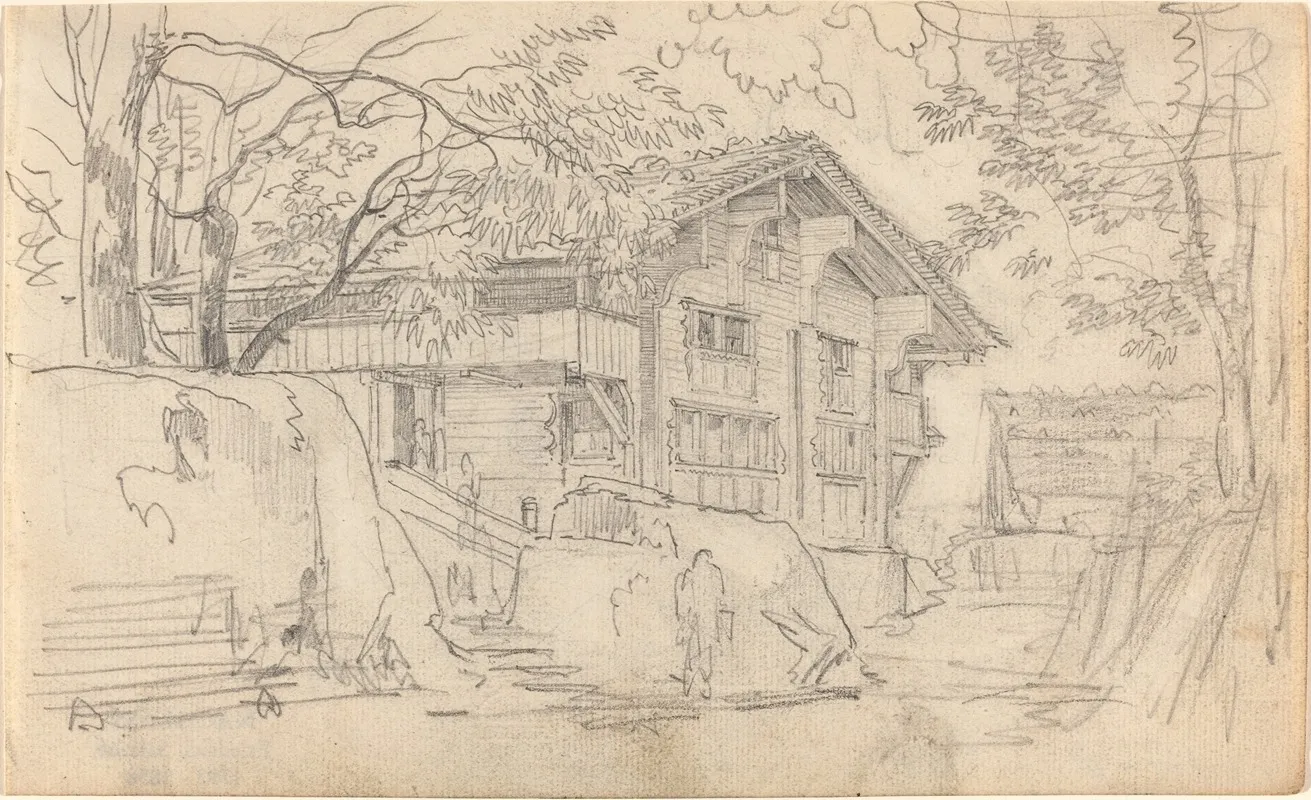 Courtyard Of A Swiss Country House by Friedrich Salathé - Canvas Print