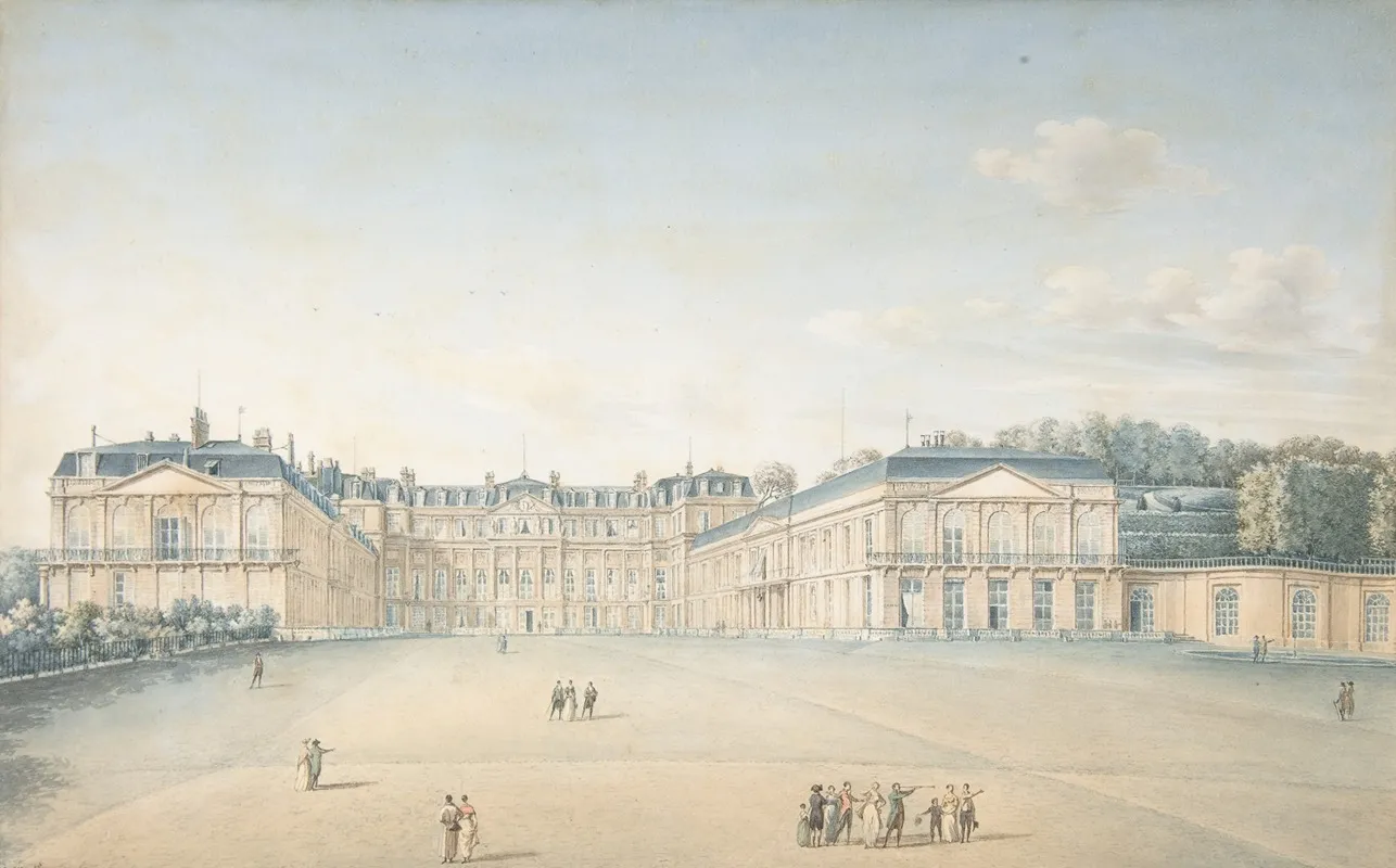 Courtyard Of The Chateau De Saint Cloud by Victor-Jean Nicolle - Canvas Print