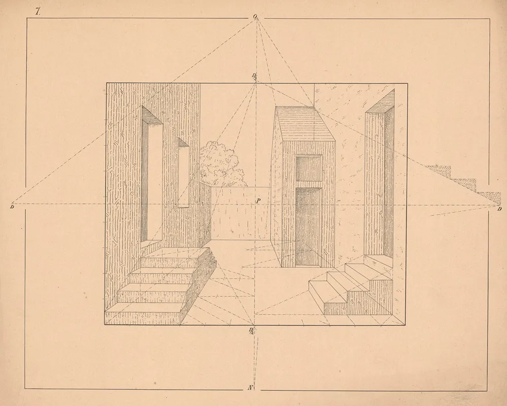Courtyard With Stairs Gables House Doors And Windows