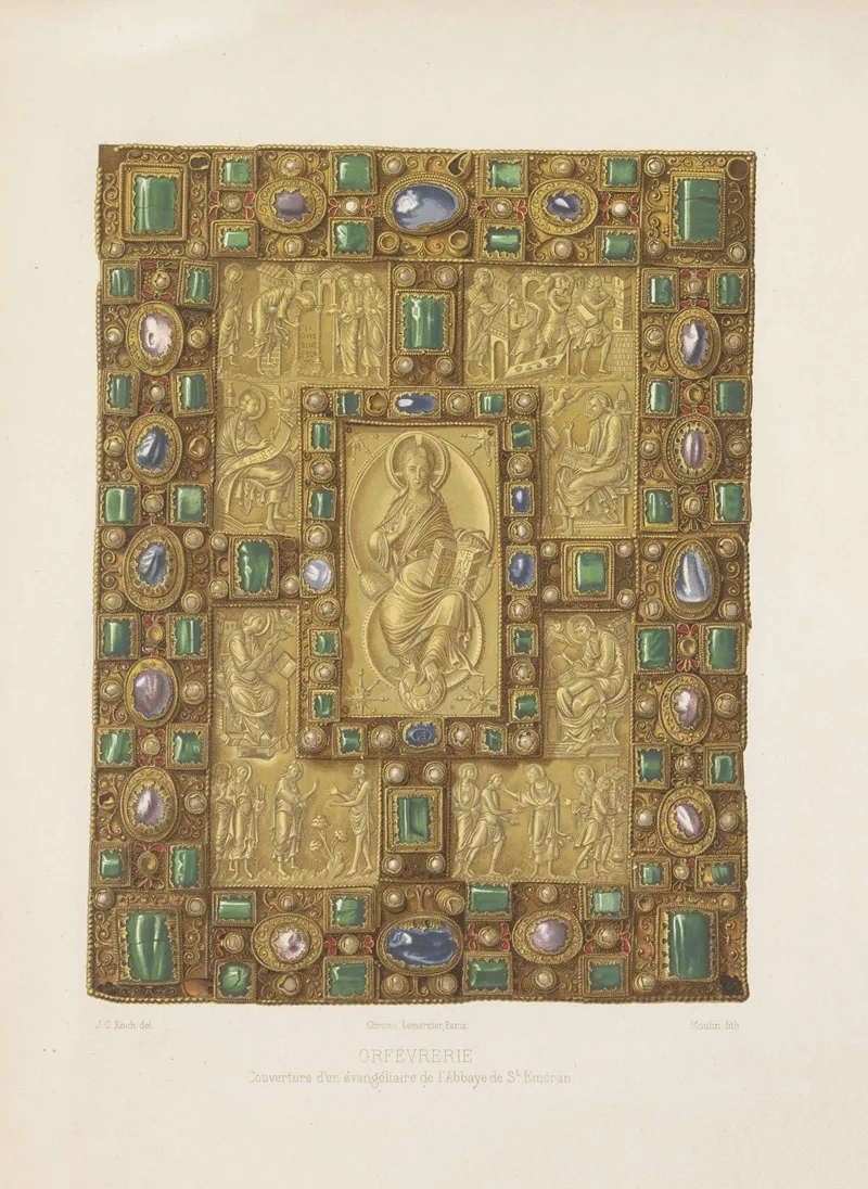 Couverture Dun Evangeliaire De Labbaye De St Emeran by Joseph Rose Lemercier - Canvas Print