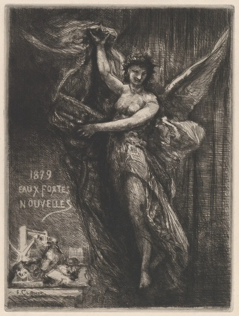 Cover For Eaux Fortes Nouvelles by François-Nicolas Chifflart - Canvas Print