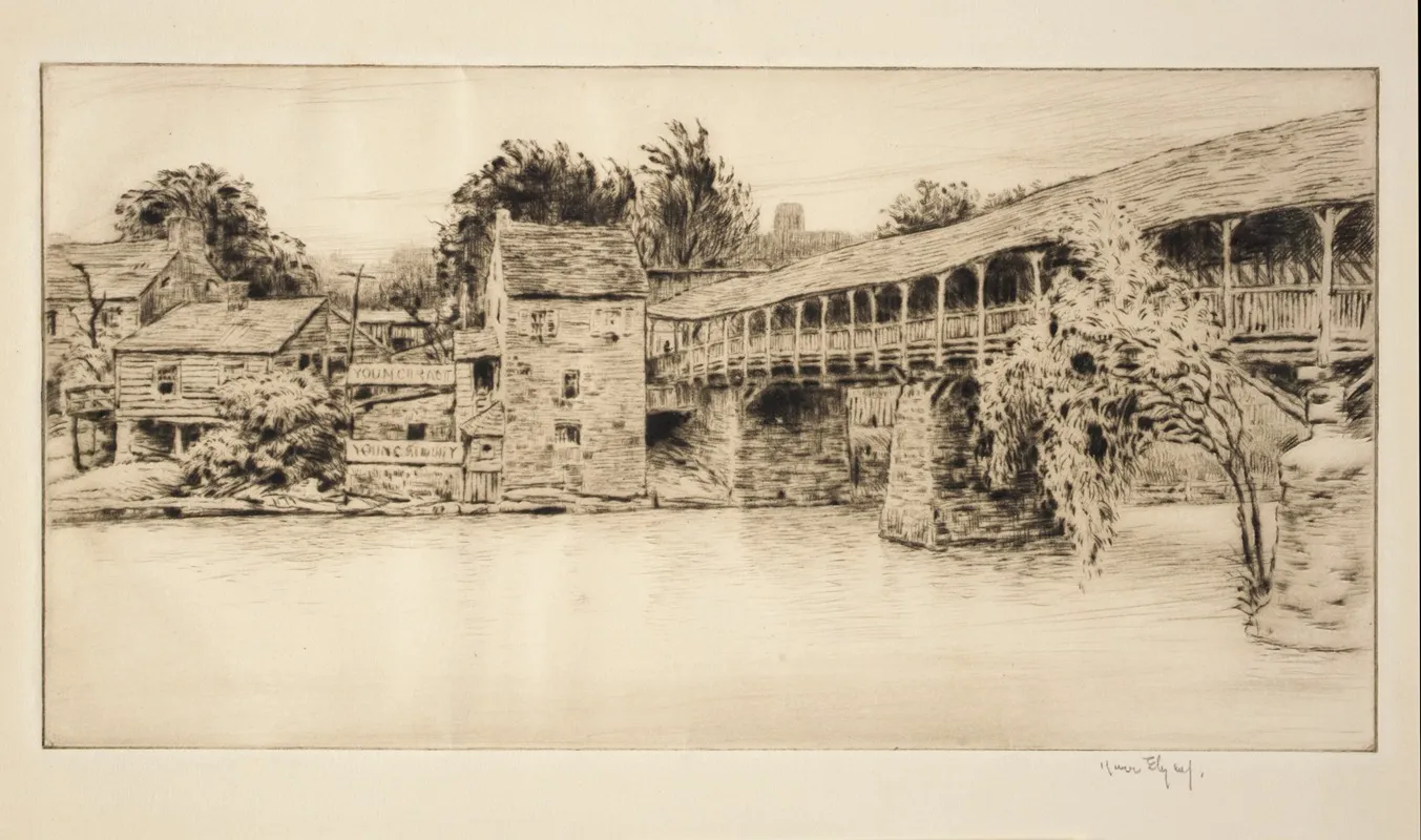 Covered Bridge 2 by Kerr Eby - Canvas Print