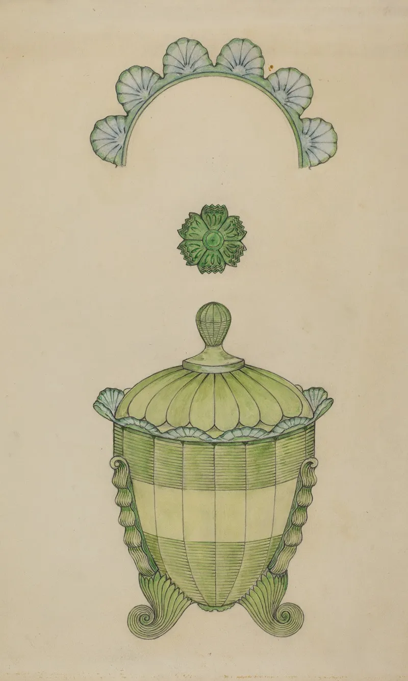 Covered Glass Sugar Bowl by William McAuley - Canvas Print