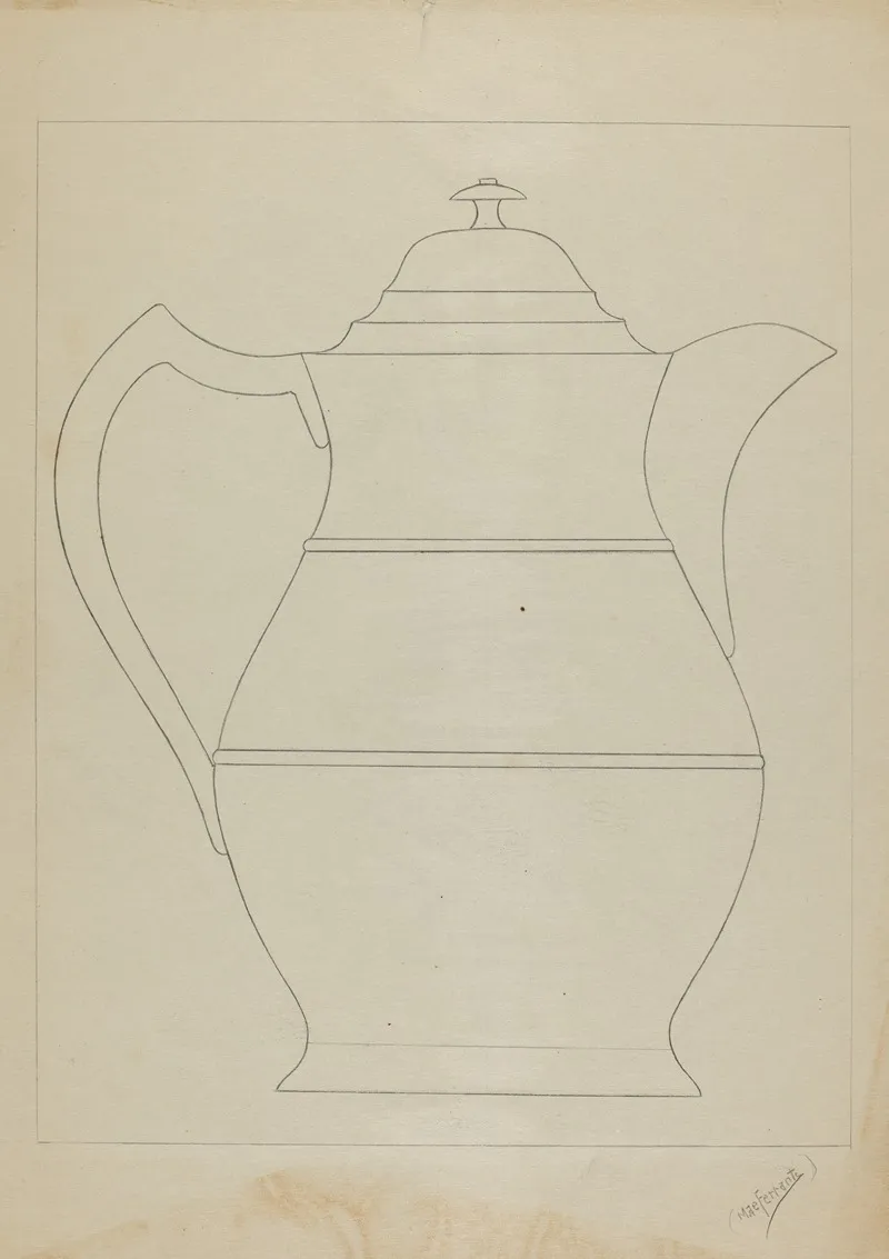 Covered Water Pitcher by Mario De Ferrante - Canvas Print