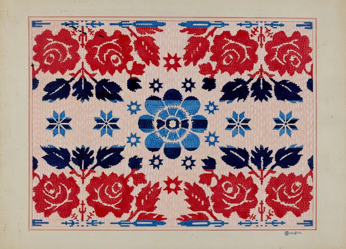 Coverlet 26 by Cornelius Christoffels - Canvas Print