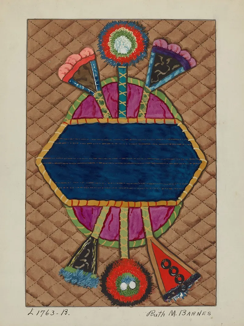 Coverlet Applique Quilt 2 by Ruth M. Barnes - Canvas Print