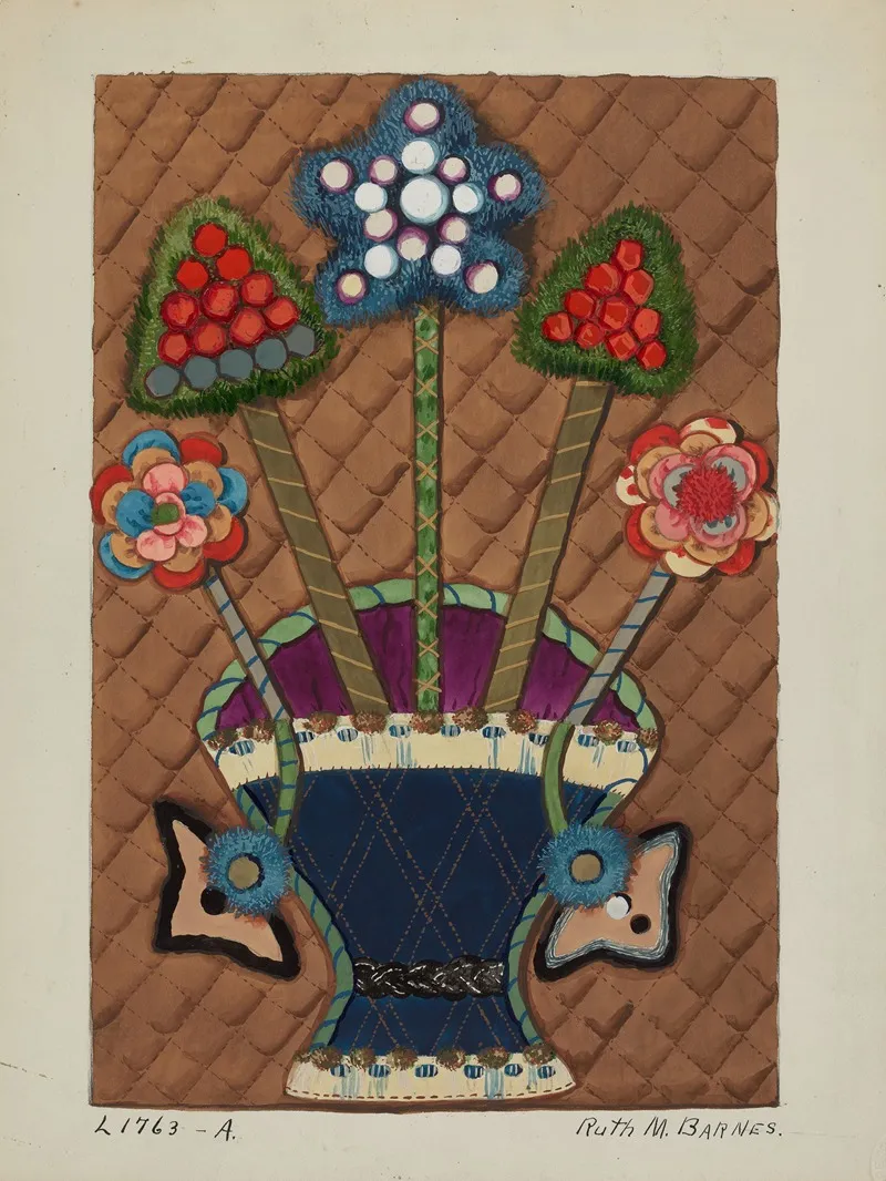 Coverlet Applique Quilt 4 by Ruth M. Barnes - Canvas Print