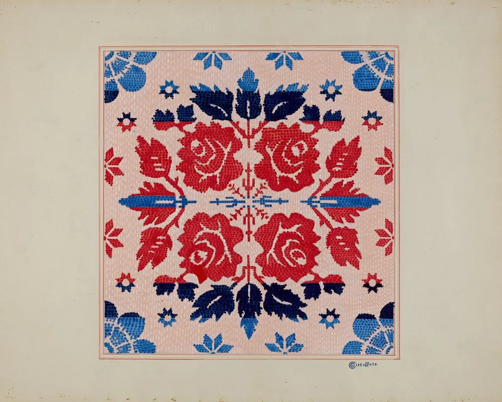 Coverlet Section 2 by Cornelius Christoffels - Canvas Print