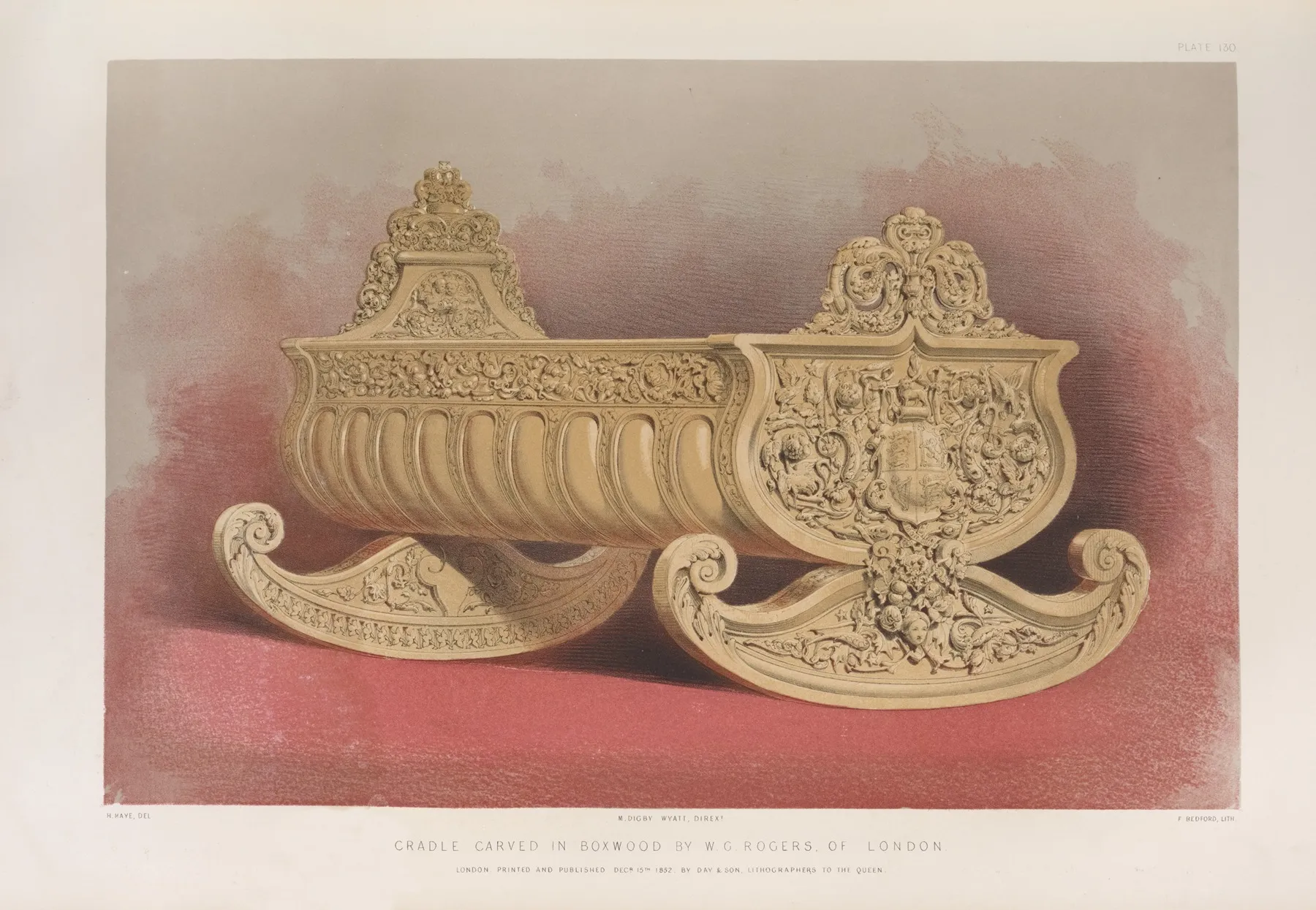 Cradle Carved In Boxwood