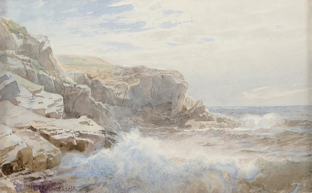 Crashing Waves 2 by William Trost Richards - Canvas Print