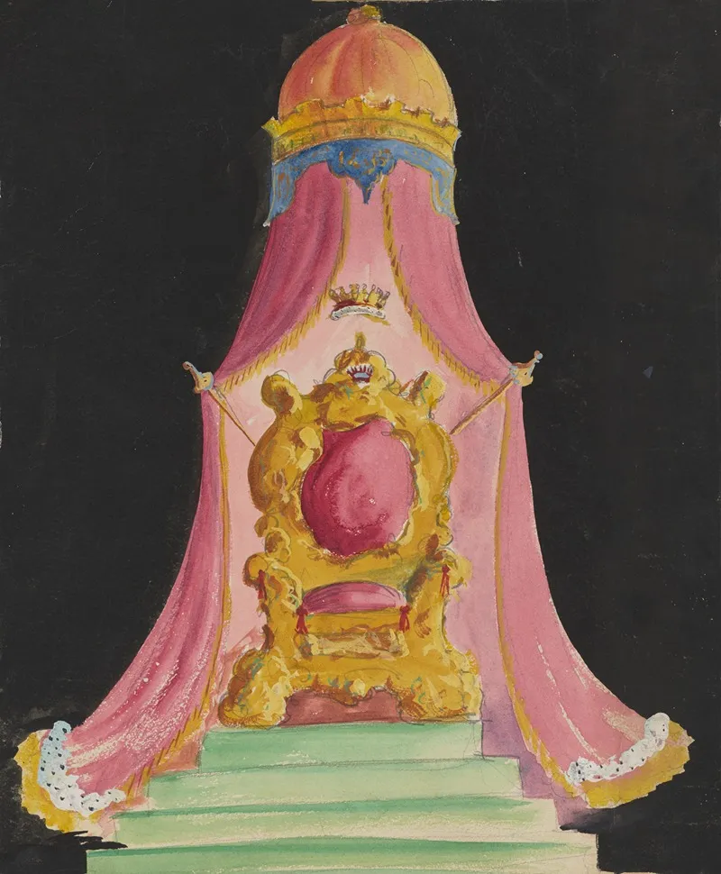 Created Equal Sketch No 1 Throne With Canopy by Paul Cadorette - Canvas Print