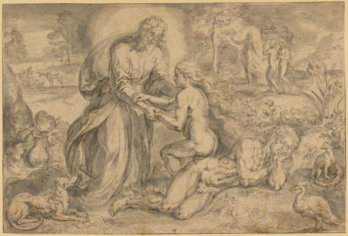 Creation Of Eve by Crispijn van den Broeck - Canvas Print