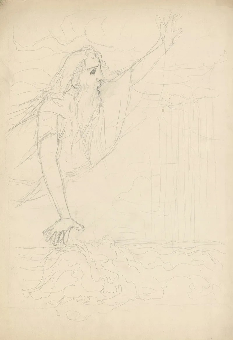 Creation Of The World God The Father Floating Above Waters