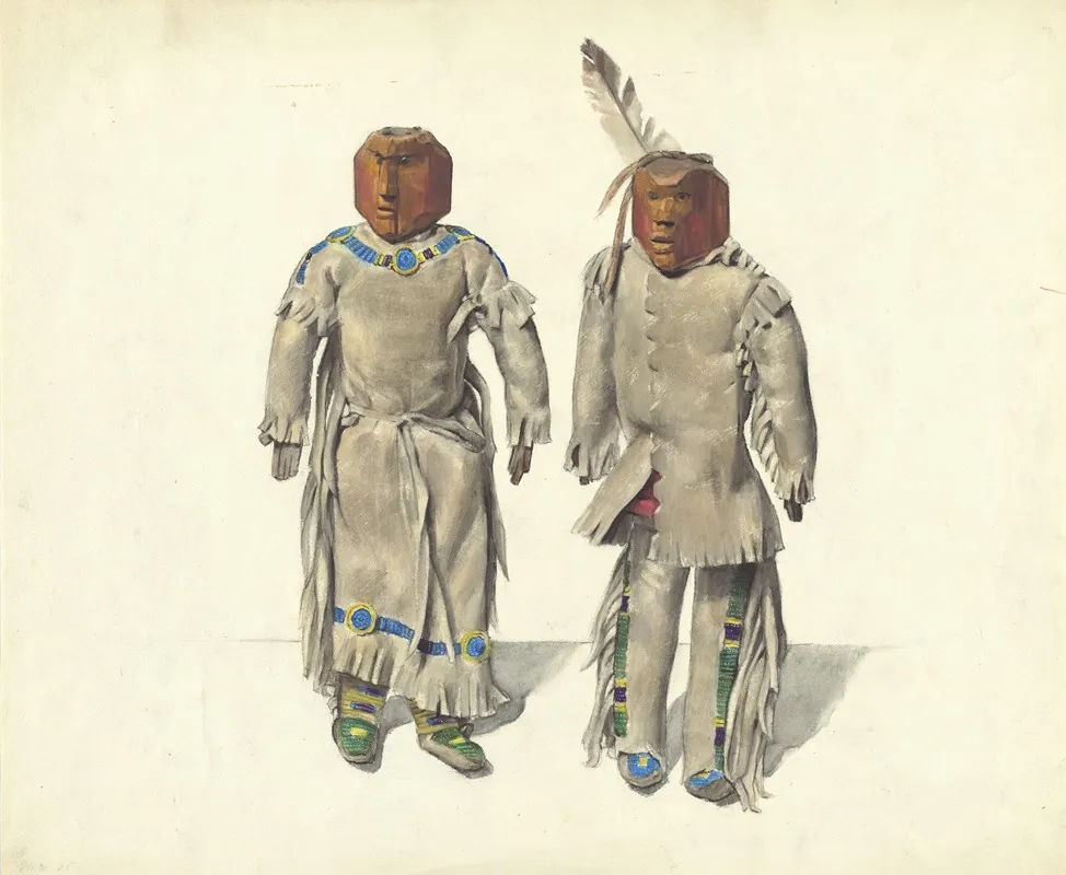 Cree Indian Dolls by Jane Iverson - Canvas Print