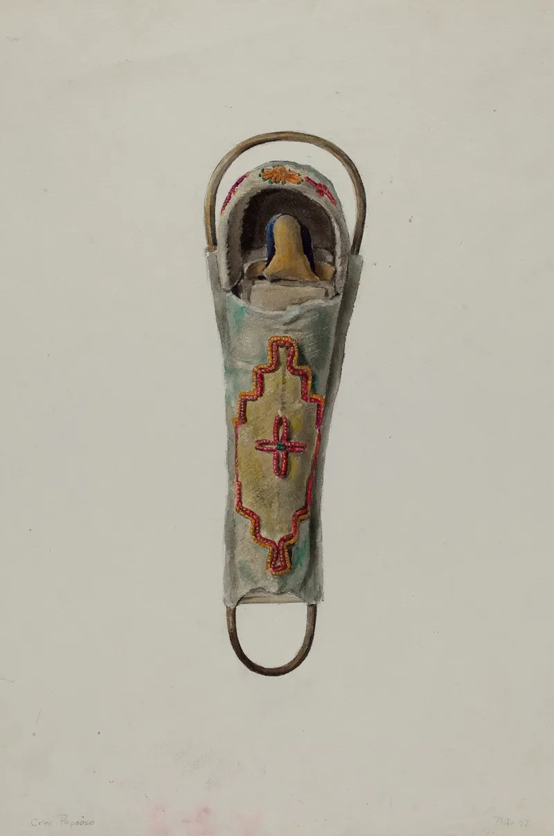 Cree Papoose Doll by Jane Iverson - Canvas Print