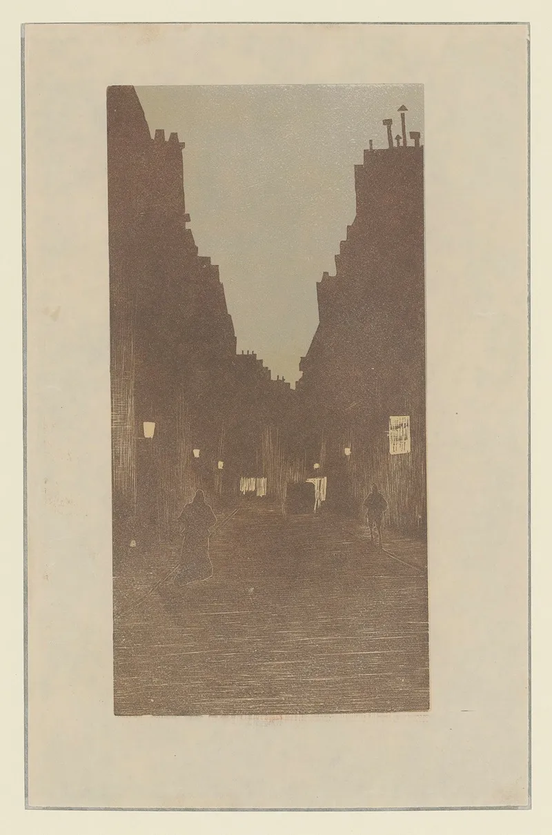 Crepuscule A Paris Rue Biot by Amédée Joyau - Canvas Print