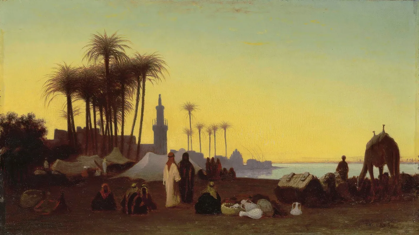 Crepuscule Vue Prise A Djergeh by Charles Théodore Frère - Canvas Print