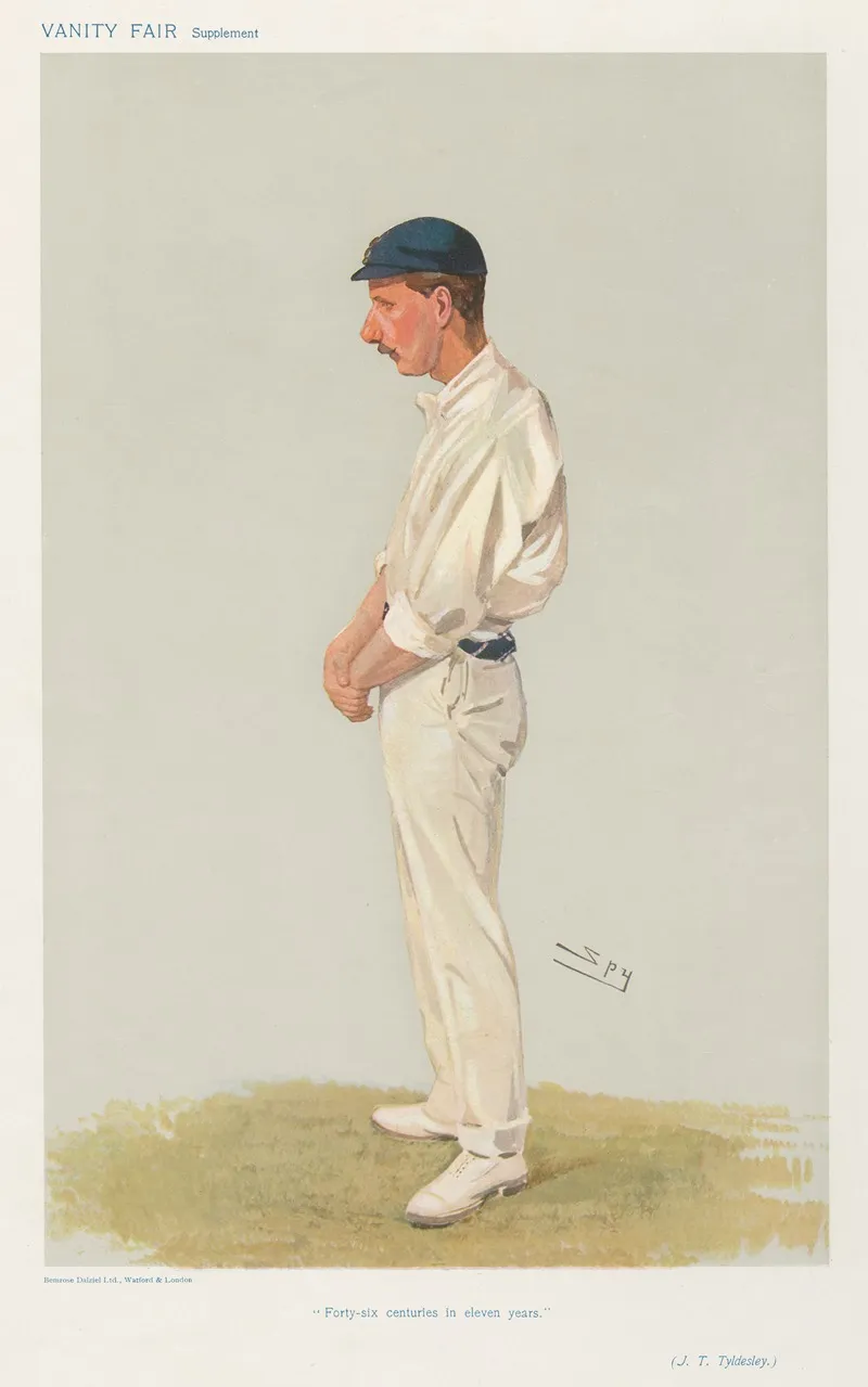 Cricket Forty Six Centuries In Eleven Years J T Tyldesley 8 August 1906 by Leslie Matthew Ward - Canvas Print