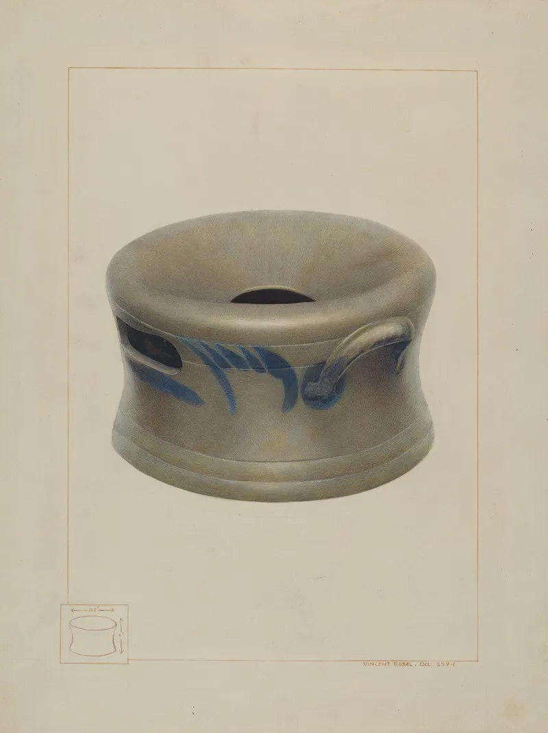 Crockery Cuspidor by Vincent P. Rosel - Canvas Print