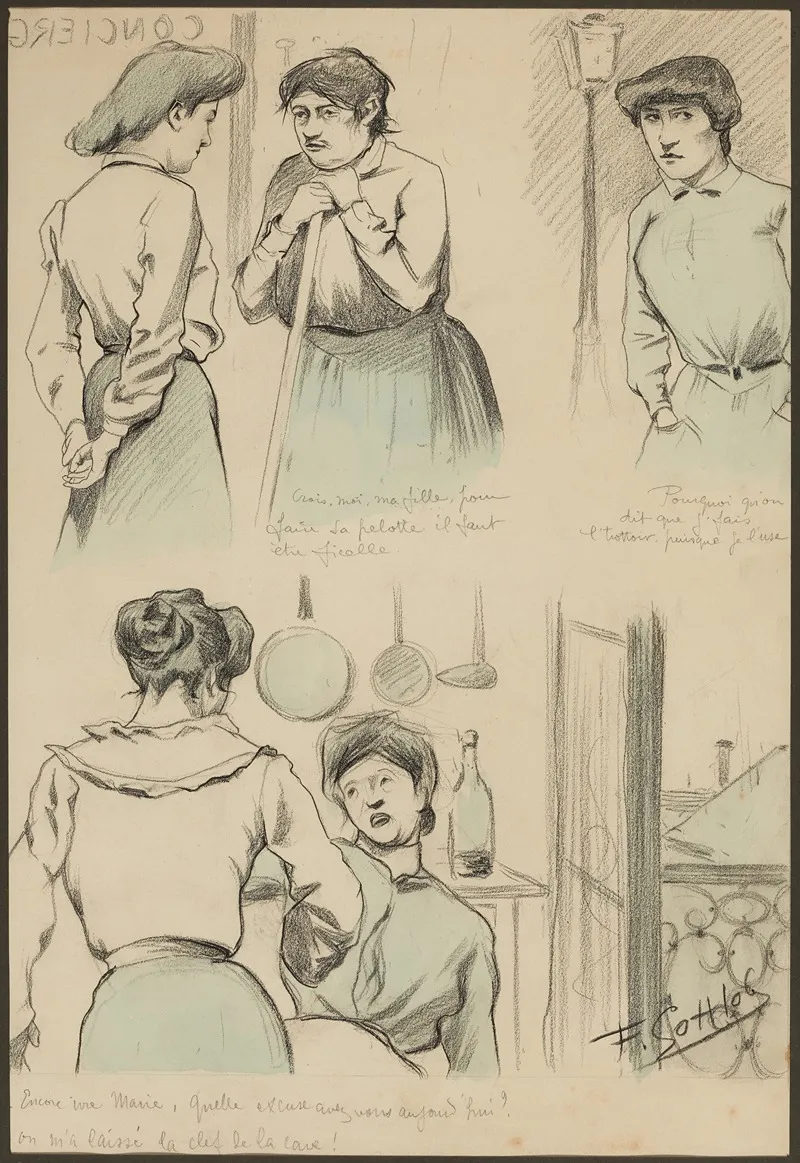Crois Moi Ma Fille Pour Faire Sa Pelotte Il Faut Etre Ficelle Pourquoi Quon Dit Que Jfais Ltrottoir Puisque Je L by Fernand Louis Gottlob - Canvas Print