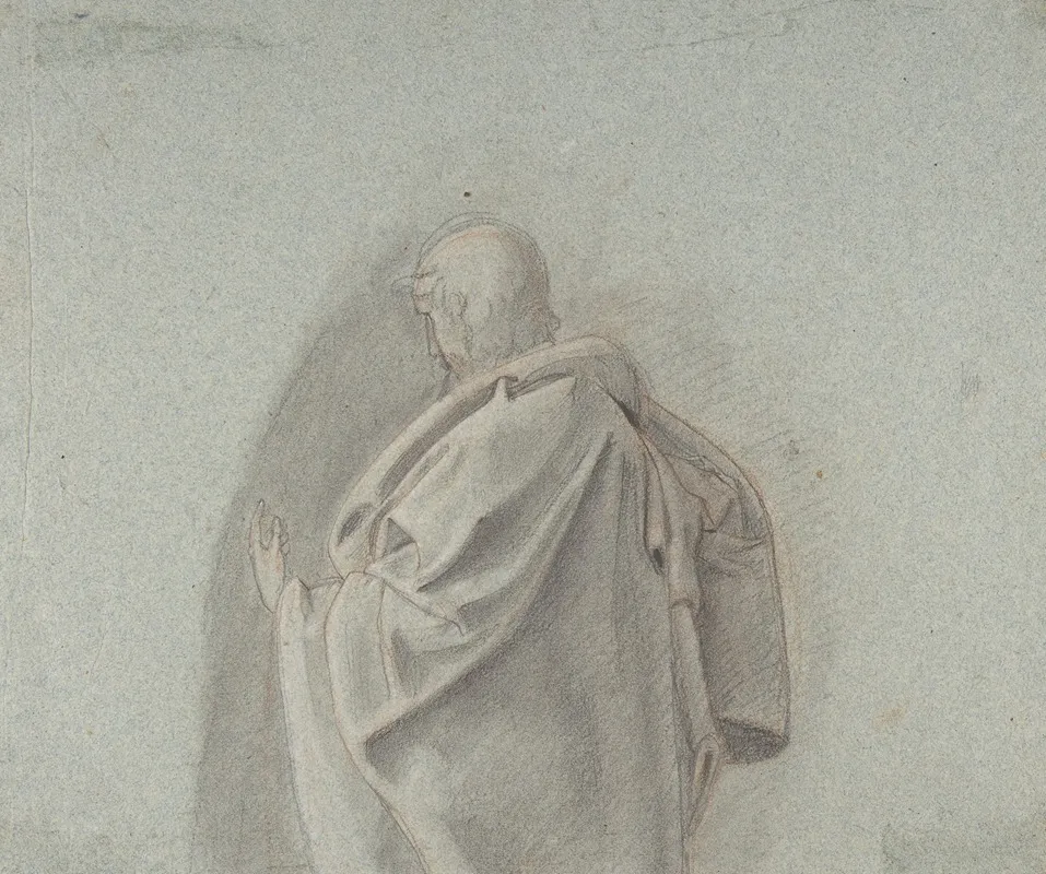 Cropped Study Of A Standing Man In A Cloak by Ludwig Ferdinand Schnorr von Carolsfeld - Canvas Print