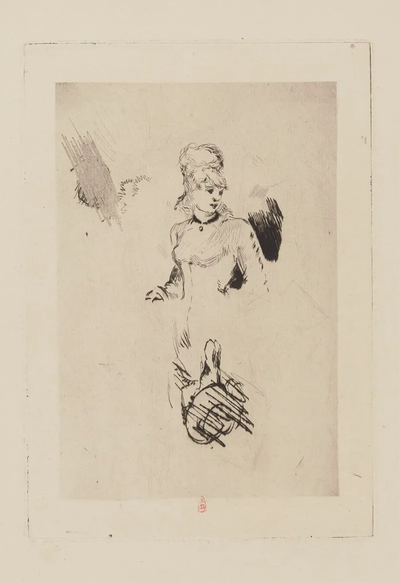 Croquis De Femme Inacheve by Henri Somm - Canvas Print