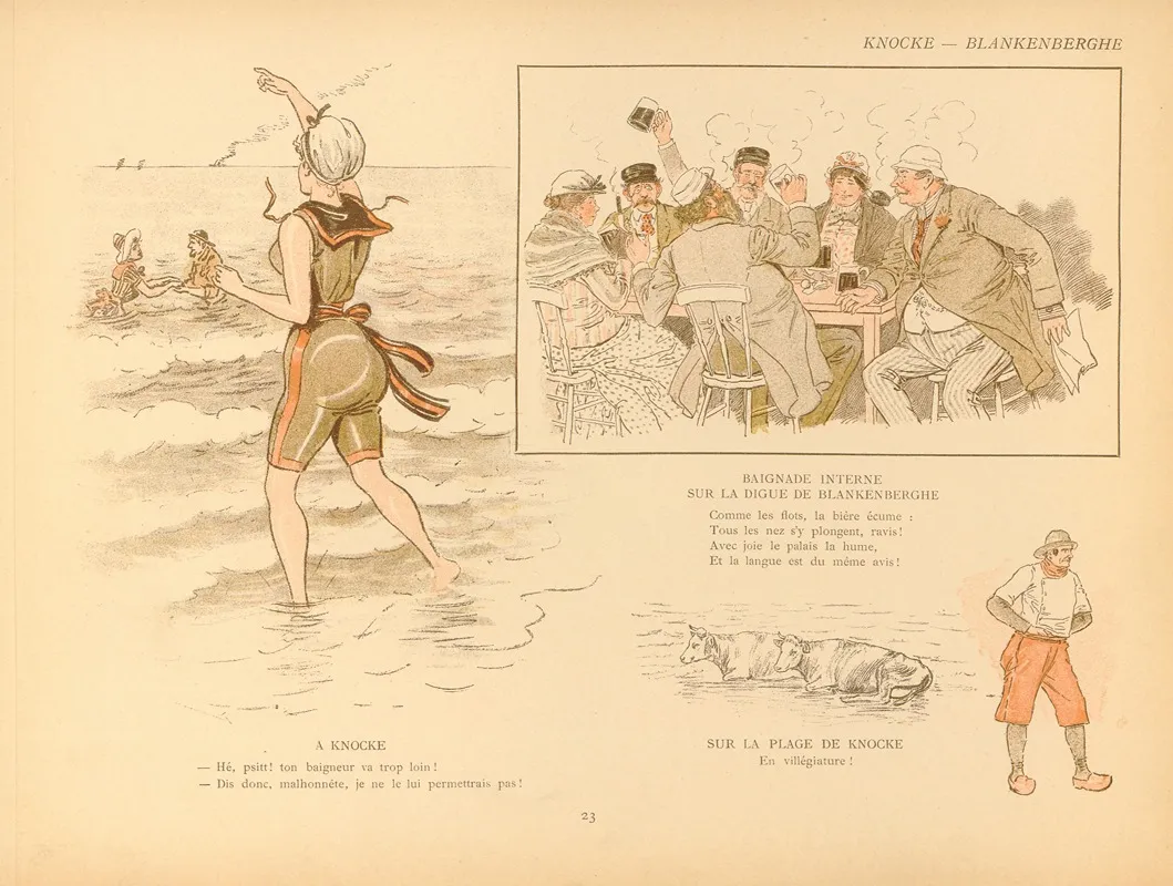 Croquis De Plage Pl 23 by Mars (Maurice Bonvoisin) - Canvas Print