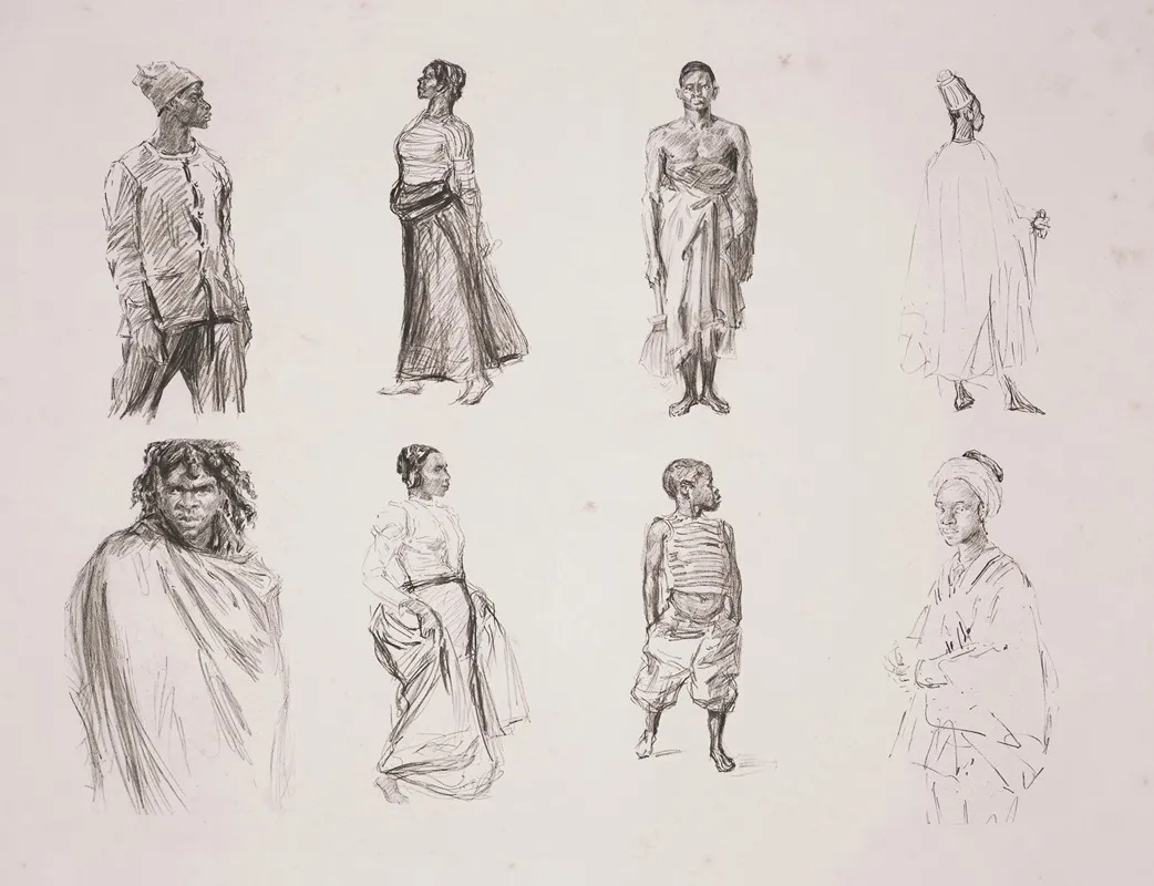 Croquis Dexotiques by Charles Paul Renouard - Canvas Print